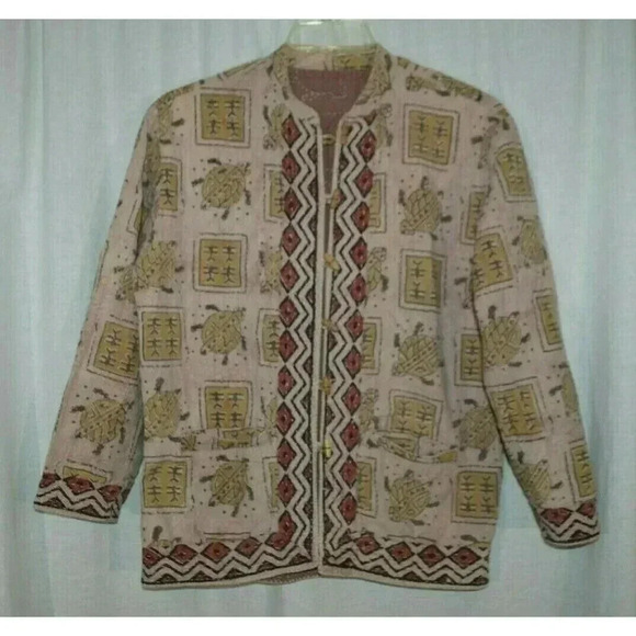 Kar-Ma Jackets & Blazers - Kar-ma Bliss Within Boho Turtle Reversible Wood Bu